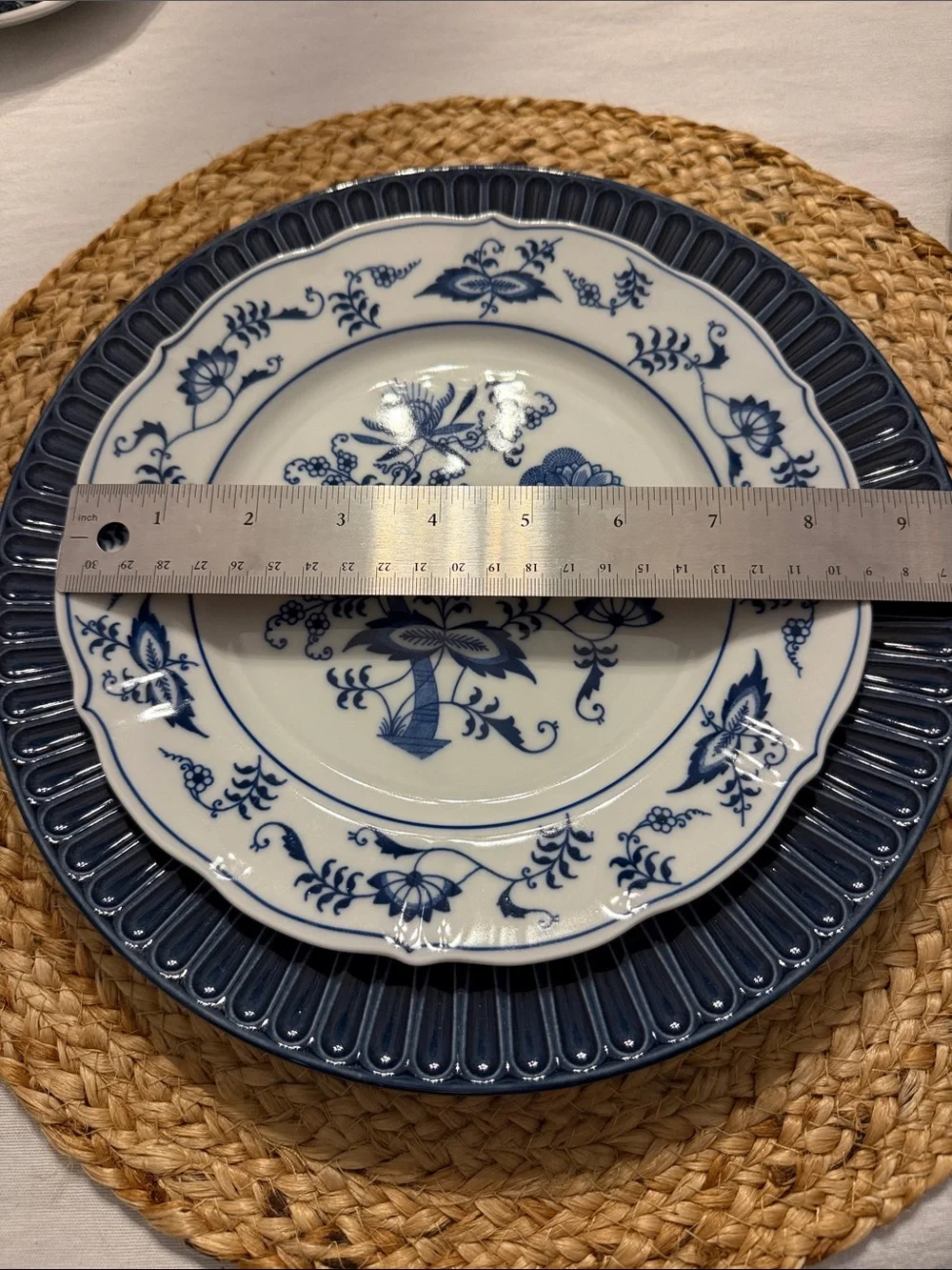 Classic Blue Onion by Blue Danube Floral Porcelain set of 4 salad plates